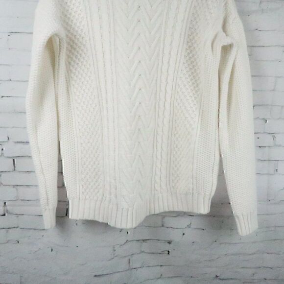 FOREVER 21 IVORY LONG SLEEVE CREW NECK KNIT SWEATER SIZE LARGE - Picture 4 of 7